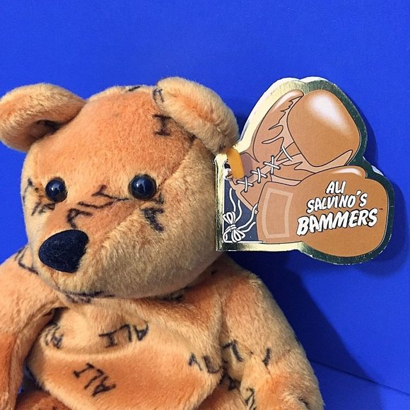 Muhammad Ali Salvinos Bammers Bear Butterfly Bee 1999 Boxing Bean Bag Plush Tags - Picture 8 of 12